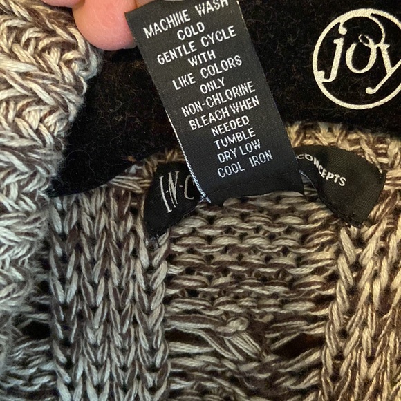 INC long ruffle cardigan sweater medium - Picture 9 of 10